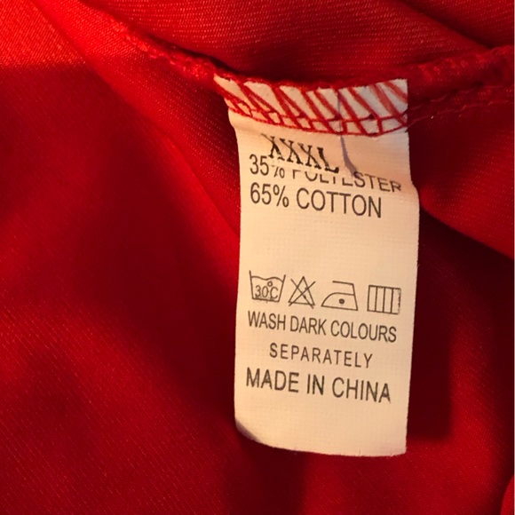 Red Mid Button Blouse Short Sleeve XXXL PF - Picture 2 of 5